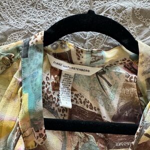 Diane Von Furstenberg Pastel Print Blouse